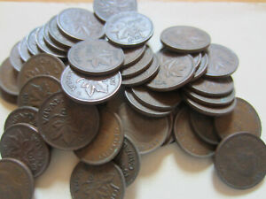 Canada 1 Roll of Mixed George VI cents 1937-1952 50 mixed coins
