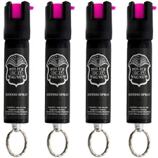 4 Police Magnum pepper spray .75oz HP keyring personal safety defense protection