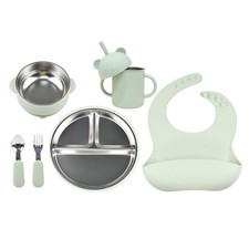 BABY BACHE Baby Feeding Set Sage Green 6-Pc