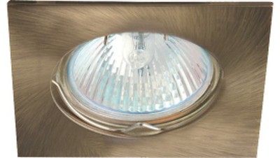 8592660101675 Oczko 50W/12V MR16 IP20 kwadrat stałe aluminiowe szczotkowany mosi