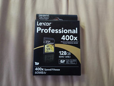 NEW Sealed Lexar Professional 128GB SDXC UHS-I 400x Memory Card LSD128CTBNA400