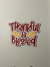 Thankful  Blessed Scrapbook Title Handmade Paper Pieced Die Cut Thanksgiving