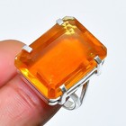 Honey Topaz Gemstone Handmade 925 Sterling Silver Jewelry Ring Size 7 O746