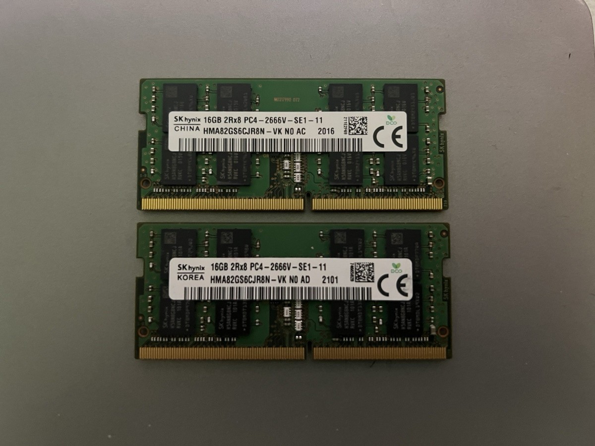 SKhynix KOREA PC4-2666V 32GB(16GB×2) SK hynix 32GB (2x16GB) DDR4 2666MHz SODIMM Laptop RAM PC4-2666V | eBay