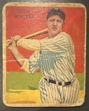 1934-36 National Chicle Diamond Stars - R327 Dixie Walker #12 1934 Stats (RC)