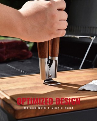 Ash Wood BBQ Grilling Tools Set Stainless Steel Spatula Fork Tongs 3 PCS