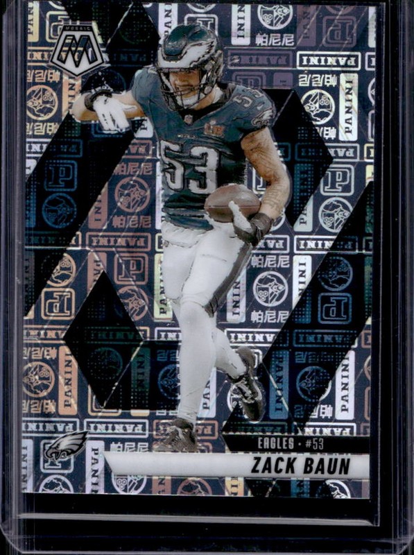2025 Panini Mosaic Zack Baun Silver Knight Prizm #/149 Eagles