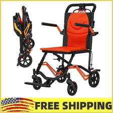 Ultra Lightweight Transport Wheelchair,220Lb Capacity w/4 Wheel,Swing Footrests