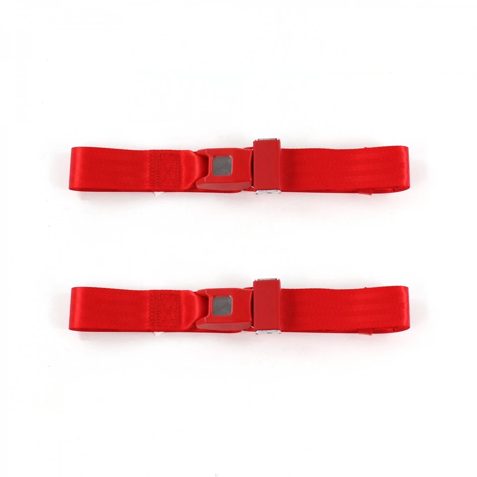 Triumph Spitfire 1962 - 1980 Standard 2pt Red Lap Bucket Seat Belt Kit - 2 Belts - Image 2 of 4