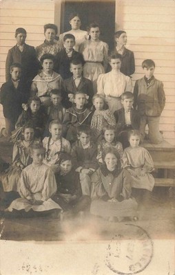 Postcard Postmark Burlingame (?) KS School Group Photo Note Written by Teacher