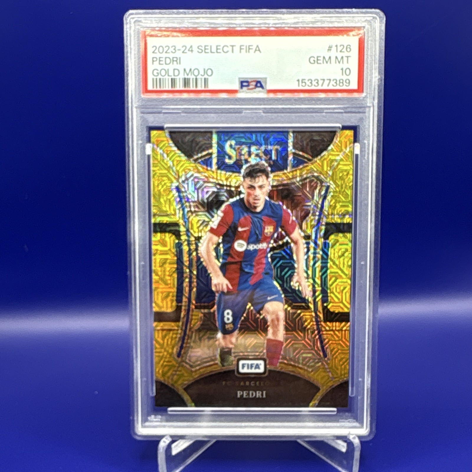Panini 2023-24 Select FIFA Mezzanine Pedri #126 Gold Mojo Prizm /10 PSA 10