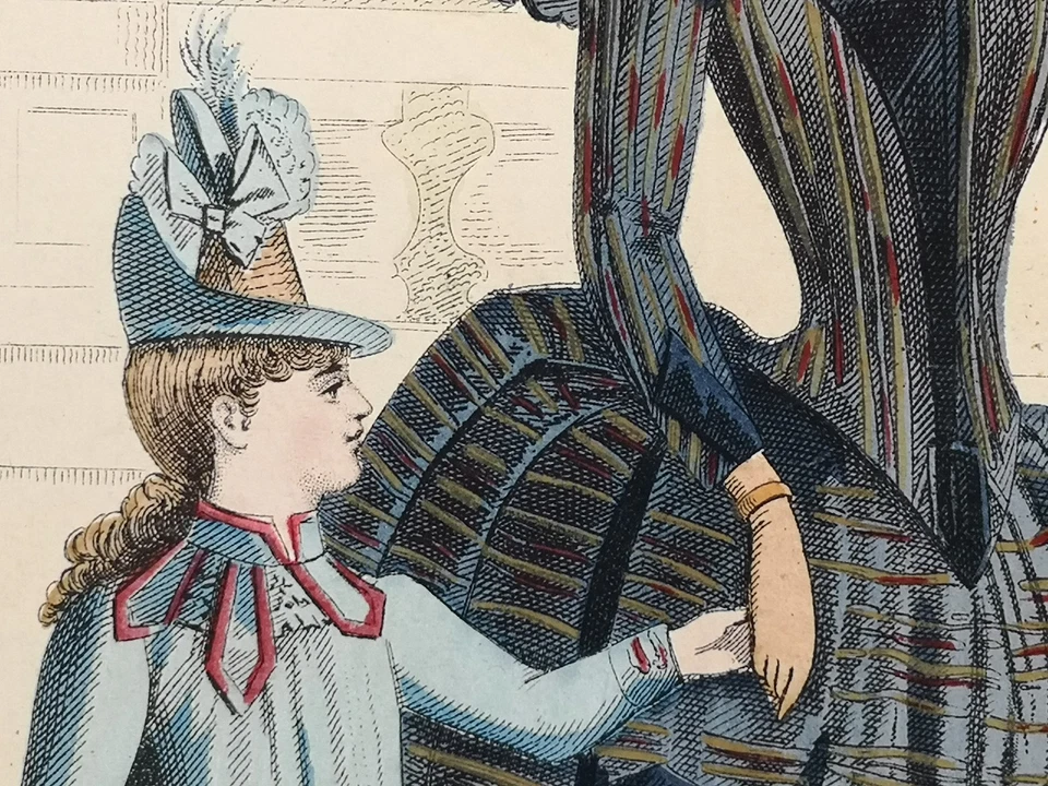 Grosser Mode Stahlstich von 1887. Journal des Demoiselles. 4623. Modes de Paris: - Bild 2 von 2