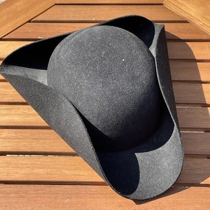 Colonial Black Tricorn Hat 100% Wool Perfect For Reenactment Costume WPL 5923