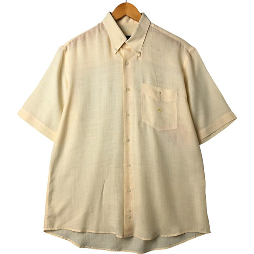 For Men Burberry Vintage Burberry Short Sleeve Linen Button Down Shirt Men s L