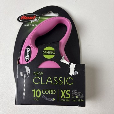 Flexi Classic Retractable Cord Leash 10 ft 3m Cord XS Max 18 lbs Pink