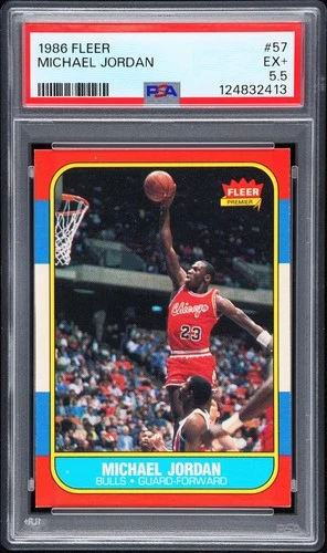 1986 FLEER #57 MICHAEL JORDAN ROOKIE RC PSA 5.5