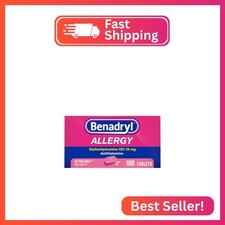 Benadryl Ultratabs Allergy Medicine, 25 mg Diphenhydramine HCl Antihistamine Tab
