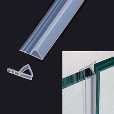 Shower Door Seal Strip, 78.7" Soft Frameless Glass H-Type-10mm, Translucent