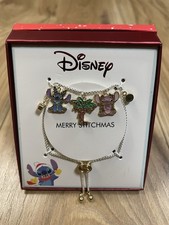 Disney Stitch Holiday Edition Adjustable Charm Bracelet Lilo and Stitch New
