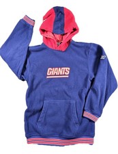 Vintage Reebok NFL New York Giants Hoodie Fleece Blue Red Youth Large