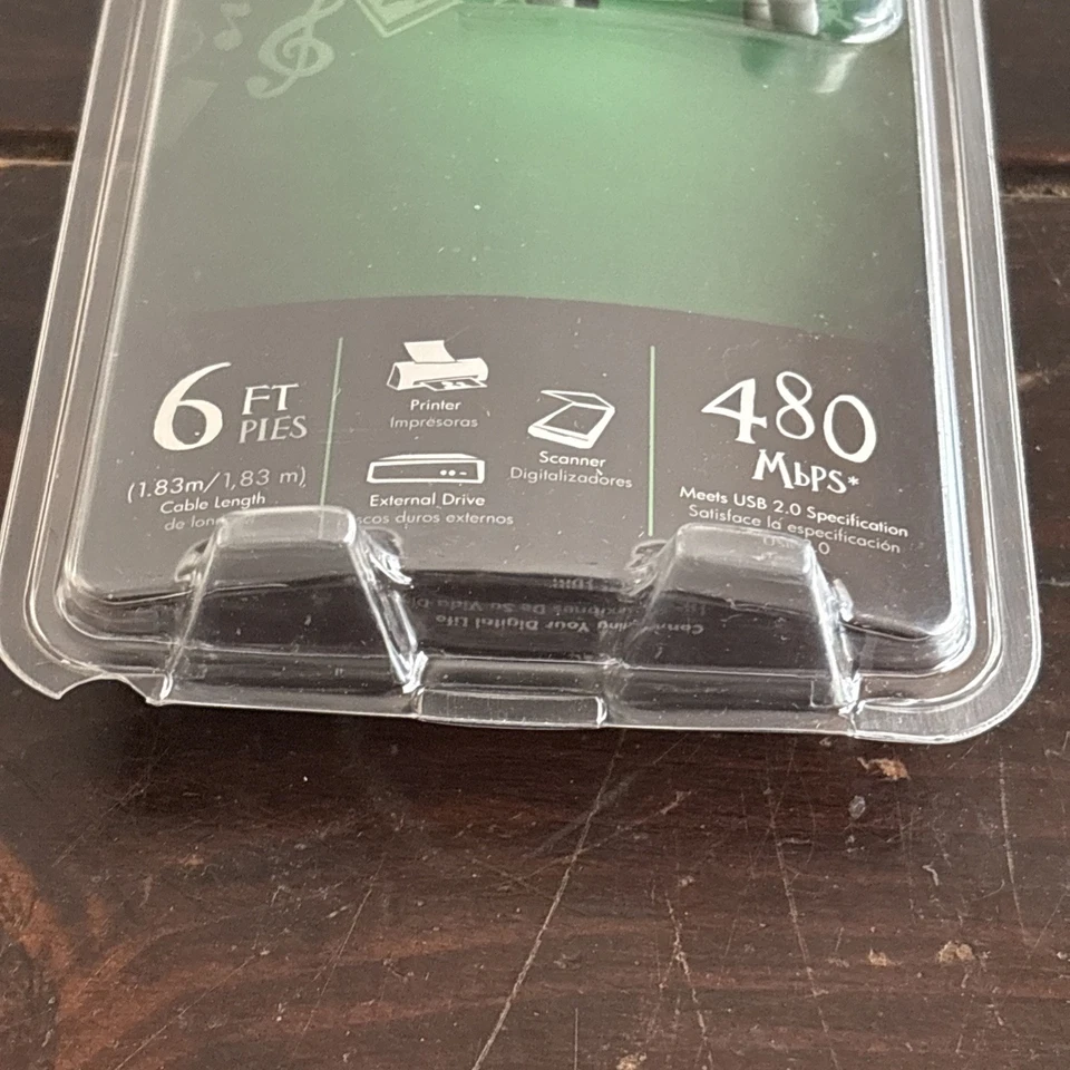 HP Monster 6 ft. A to B USB Cable 480 MbPS USB-6 ES 122243-00 – NEW - SEALED! - Image 3 of 4