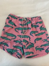 Chubbies Boys Swim Trunks Youth Size Large Pink Green Alligators Lined Beach