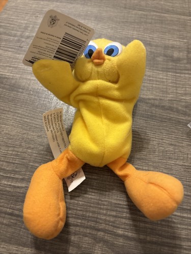 De colección 1997 Ace Looney Tunes Piolín Pájaro Peluche Amarillo 9" Alto Nuevo Con Etiquetas - Imagen 3 de 3