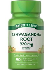 Ashwagandha Capsules 920mg  90 Count  Non-GMO, Gluten Free  by Nature's Truth