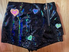 Baby Sara Girls Size 8 Black Iridescent Skort With Sequence Embroidery