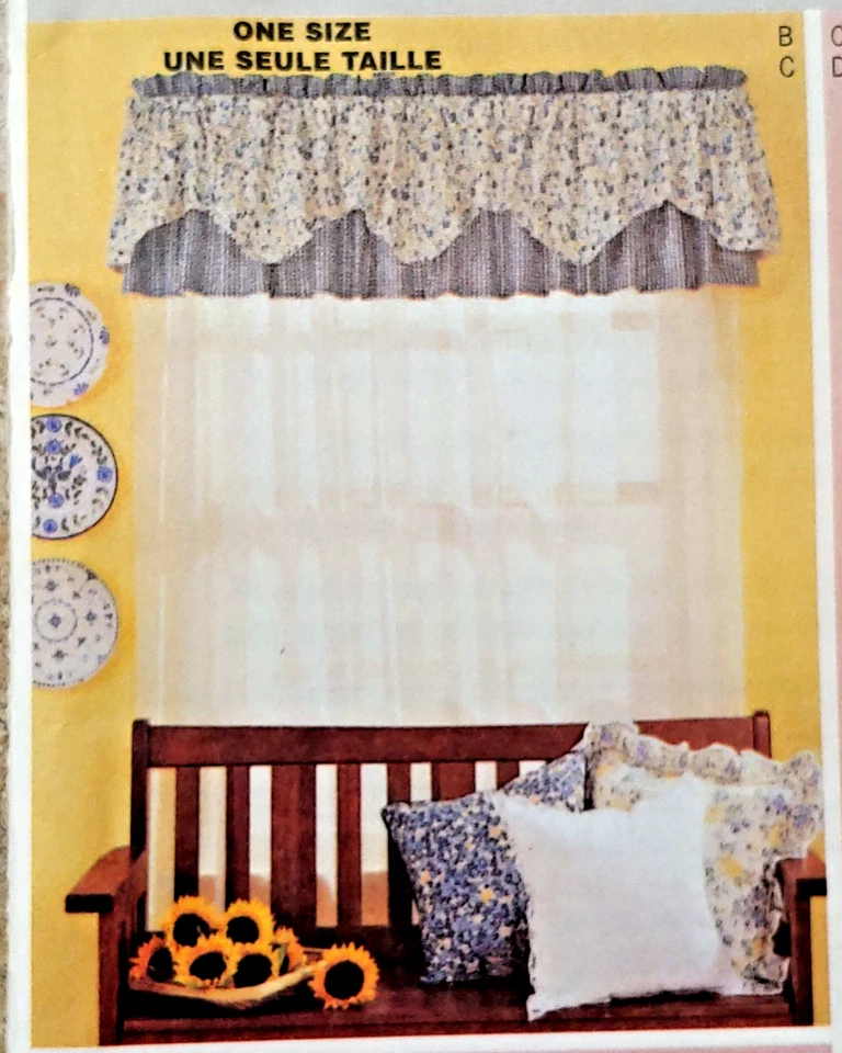 Butterick 3421 Reversible Valances 4 Designs to 48" Windows Lg & Short Combine - Image 2 of 4