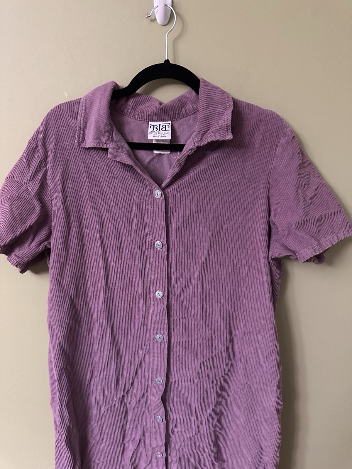 Better Than Basic Lavender Corduroy Button Front … - image 2