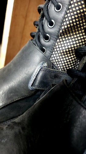 SELTEN DR MARTENS SAMPLE BOOT HERREN Gr. 9 SCHWARZ/NETZ/LEDER MOTO HOT WEATHER BOOT - Bild 11 von 12