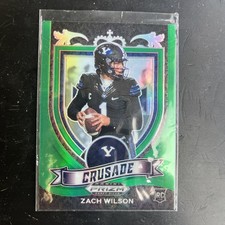 2021 Panini Prizm Draft Picks Zach Wilson Crusade Green Prizm Rookie RC #168