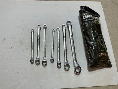 NOS Craftsman 7 piece deep offset satin box end wrench set 44328 Metric&SAE USA