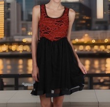 Available In Sm, Med, Lg A’reve Cool Red & Black Sassy Party Dress Reg. 44.00