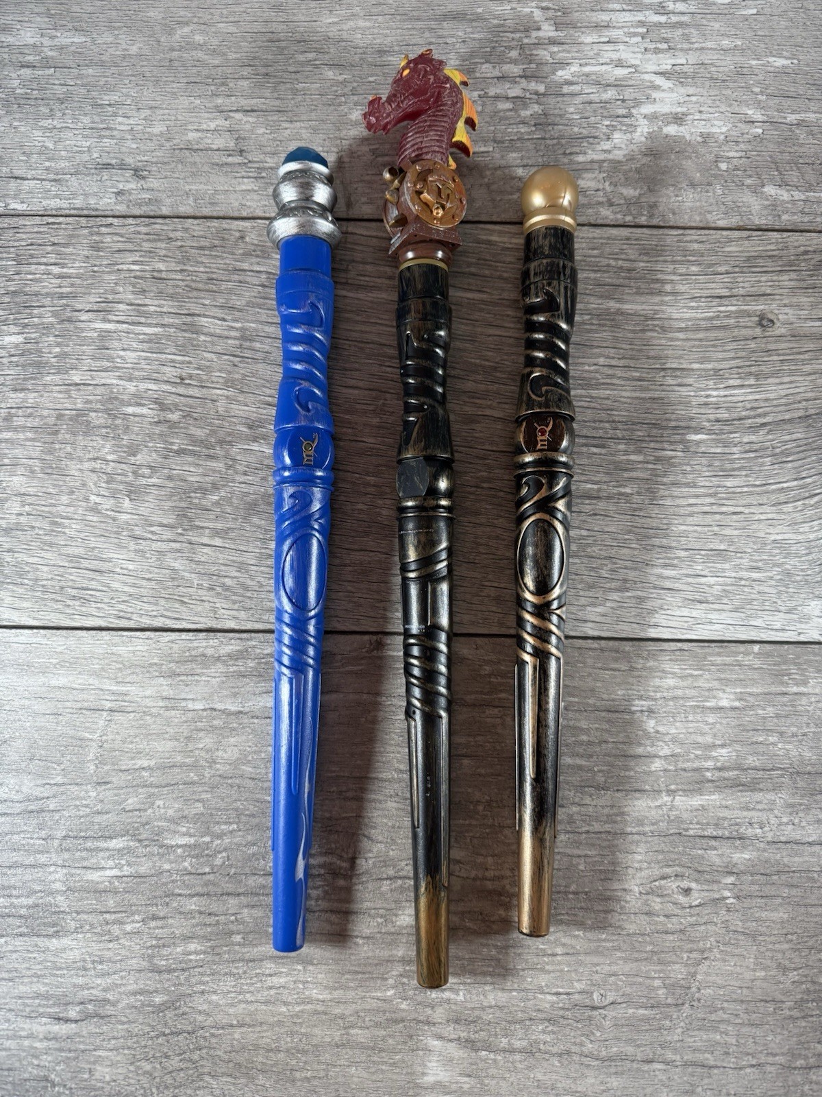 Magiquest Wand Creative Kingdom Black Gold Brown 2005 Dragon Scepter Bundle