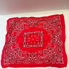 VTG 50s Fast Color Red Bandana Elephant Trunk Up Selvedge Made in USA 22" x19"