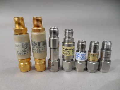 NOS - Lot of (7) Attenuators Weinschel, Elcom, Omni, Midwest SMA