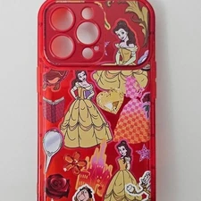 iPhone 13 Pro Phone Case - Disney Belle Princess - Red Cellphone Case w/ Mirror
