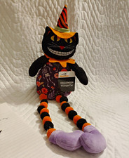 Celebrate Halloween Cat Plush Stuffed Animal Black Orange Purple w/ Tags