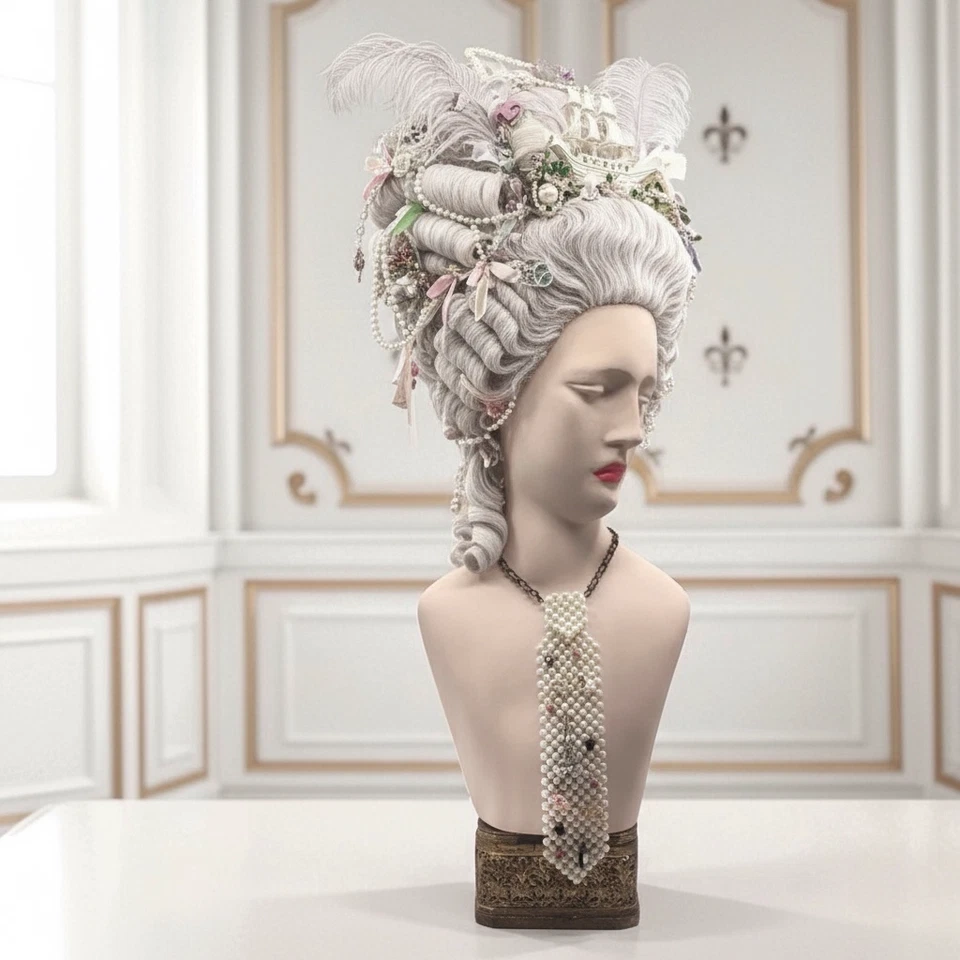 Collar Betsey Johnson Corbata Imitación Perla, Joyería Declaración Eiffel, Usado Foto 2 de 4