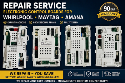 #ad W11603811 Control Board Repair Service for Whirlpool Maytag Amana White 90 Day $70.00