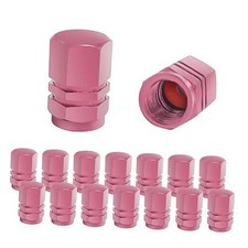 16 PCS Car Tire Valve Stem Caps, Waterproof Airtight Car Wheel Tire Valve Pink
