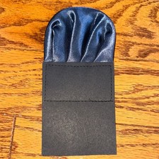 Satin Dark Gray Pocket Square sewn on card