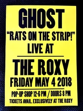 Ghost "Band" Original "Rats On The Strip"  The Roxy Concert Poster Rare! 2018