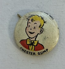 1940's  Kellogg' Pep cereal pin button - CHESTER GUMP -