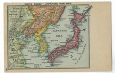 TUCK's Russo-Japanese War GREAT MAP ppc Great Colors