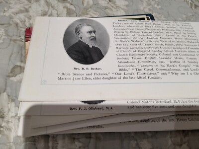Xm17 Ephemera 1906 Bild Rev Robert Resker Purley