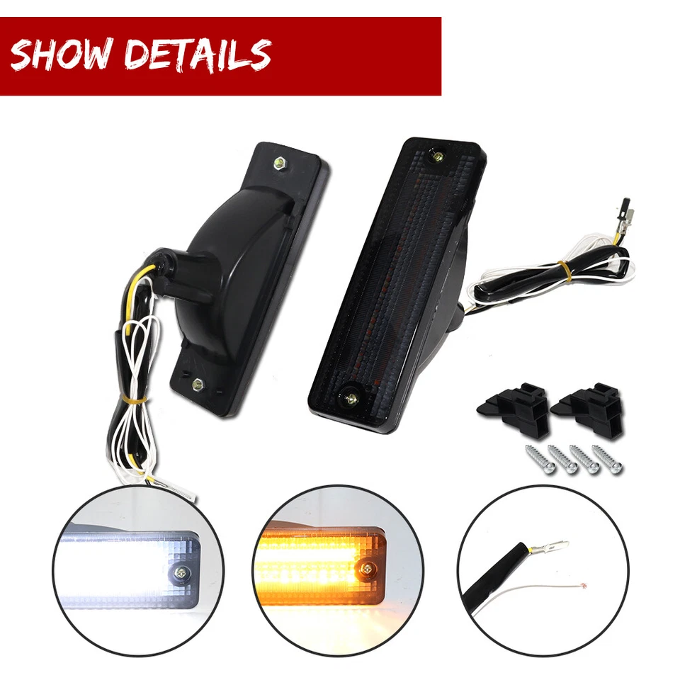 2x Luces de señal LED DRL para parachoques ahumado para camioneta Mazda 323 626 Foto 4 de 4