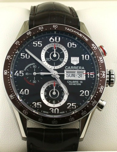 CV2A12.FC6236 TAG HEUER CARRERA AUTO CHRONOGRAPH DAY DATE MENS BROWN WATCH